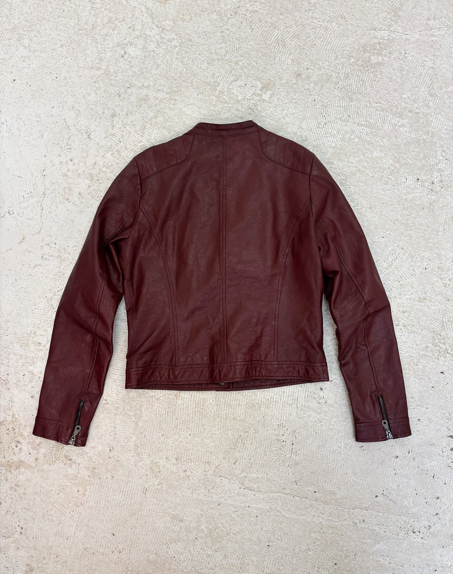 Vintage burgundy leather jacket