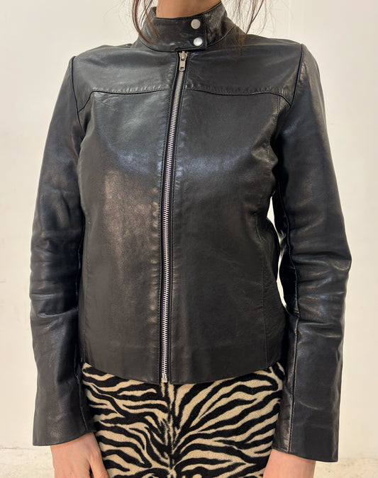 Vintage black leather jacket