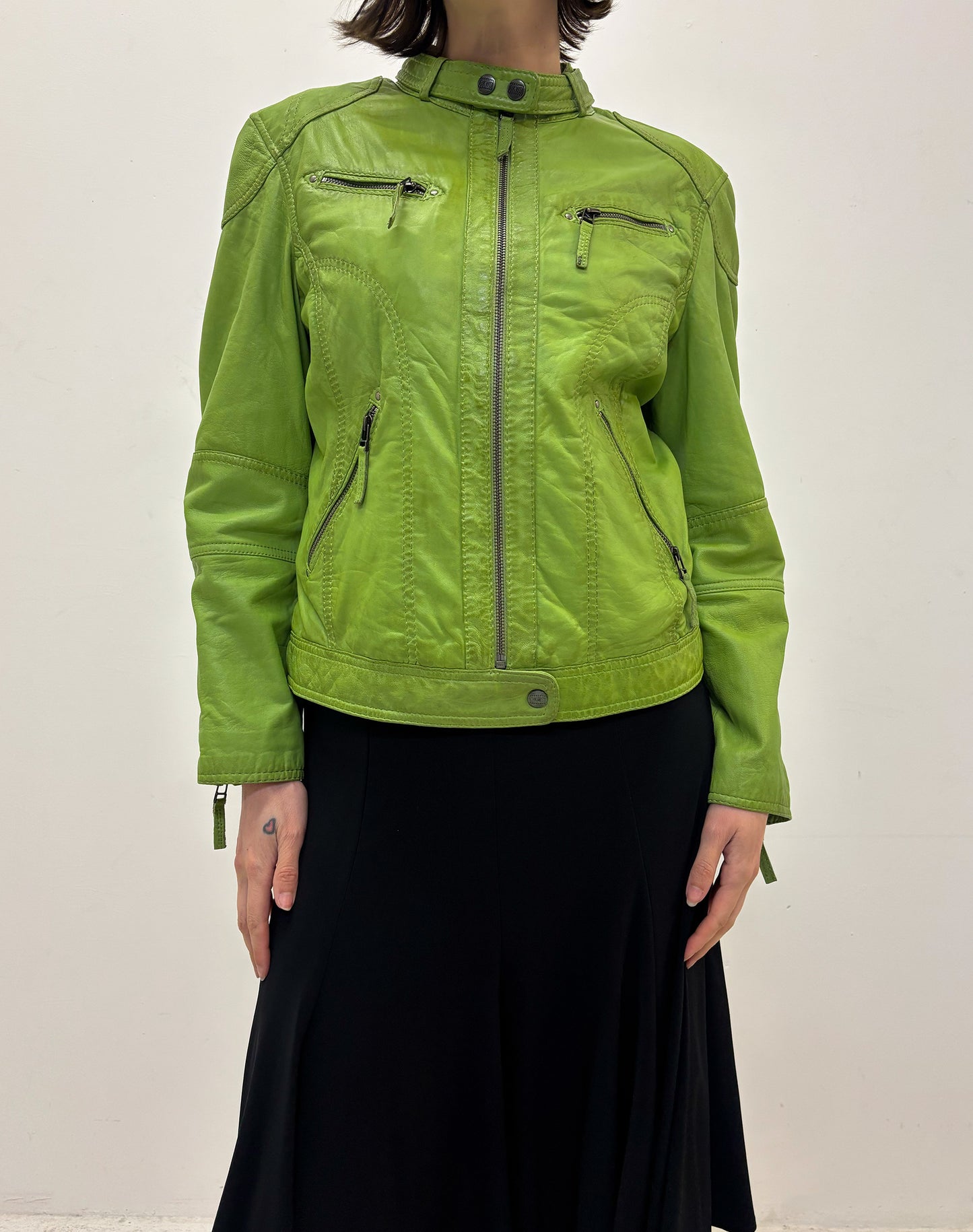 Vintage green leather jacket