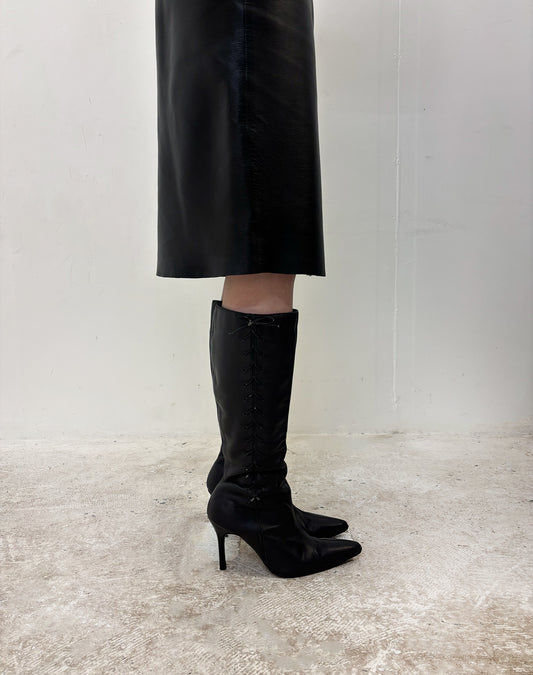 Vintage 90's black pointed boots