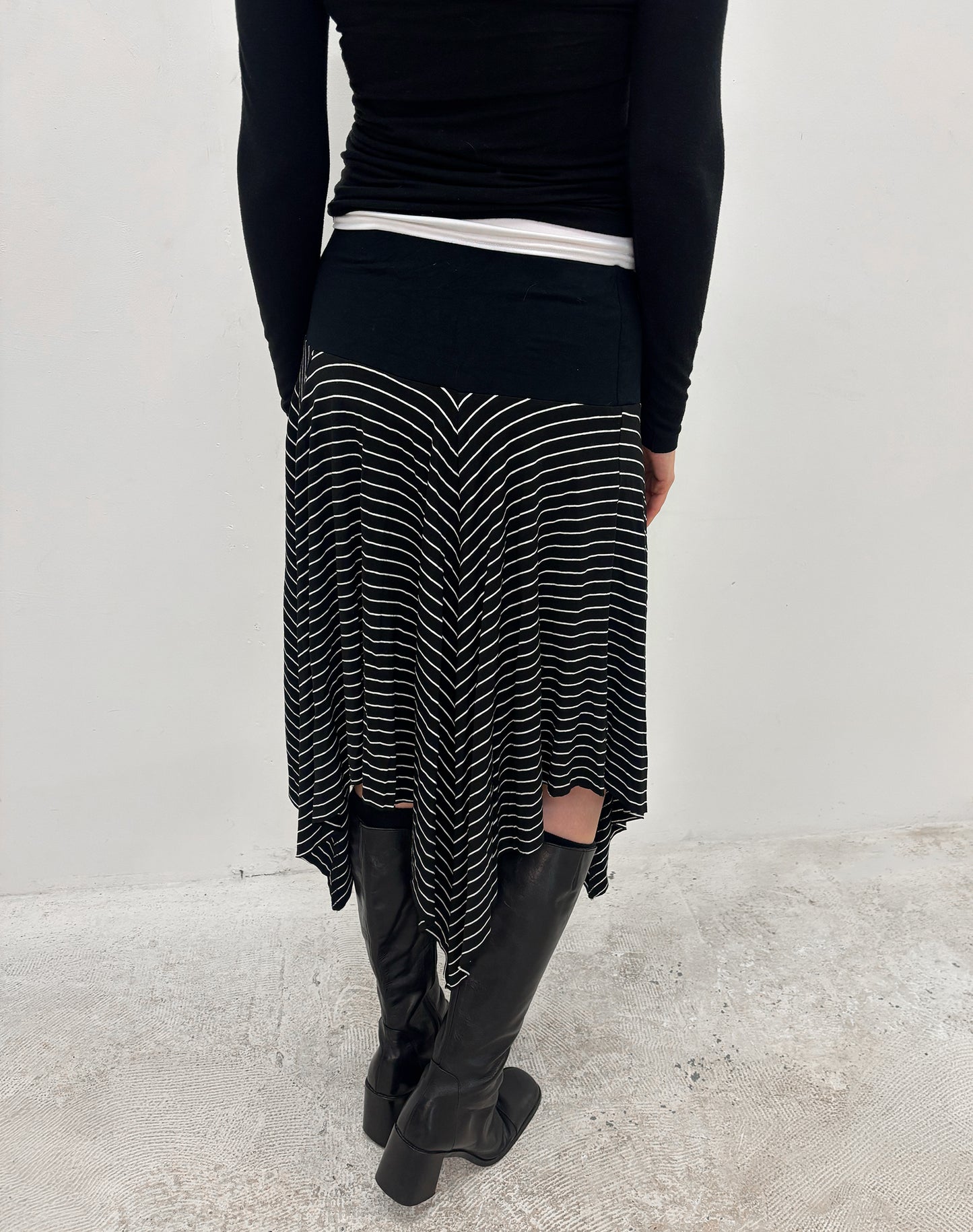 Vintage black waterfall skirt