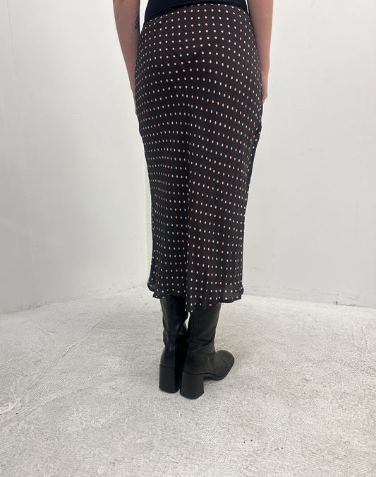 Vintage polka dot midi skirt