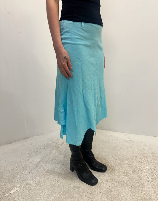 Vintage turquoise midi skirt