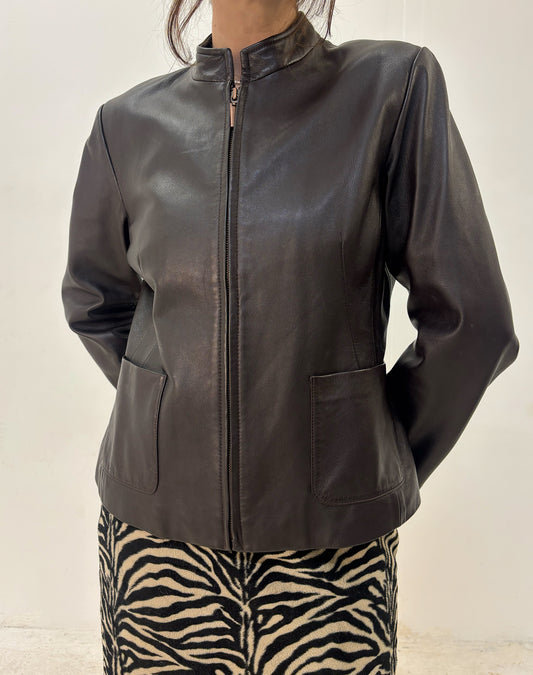 Vintage brown leather jacket