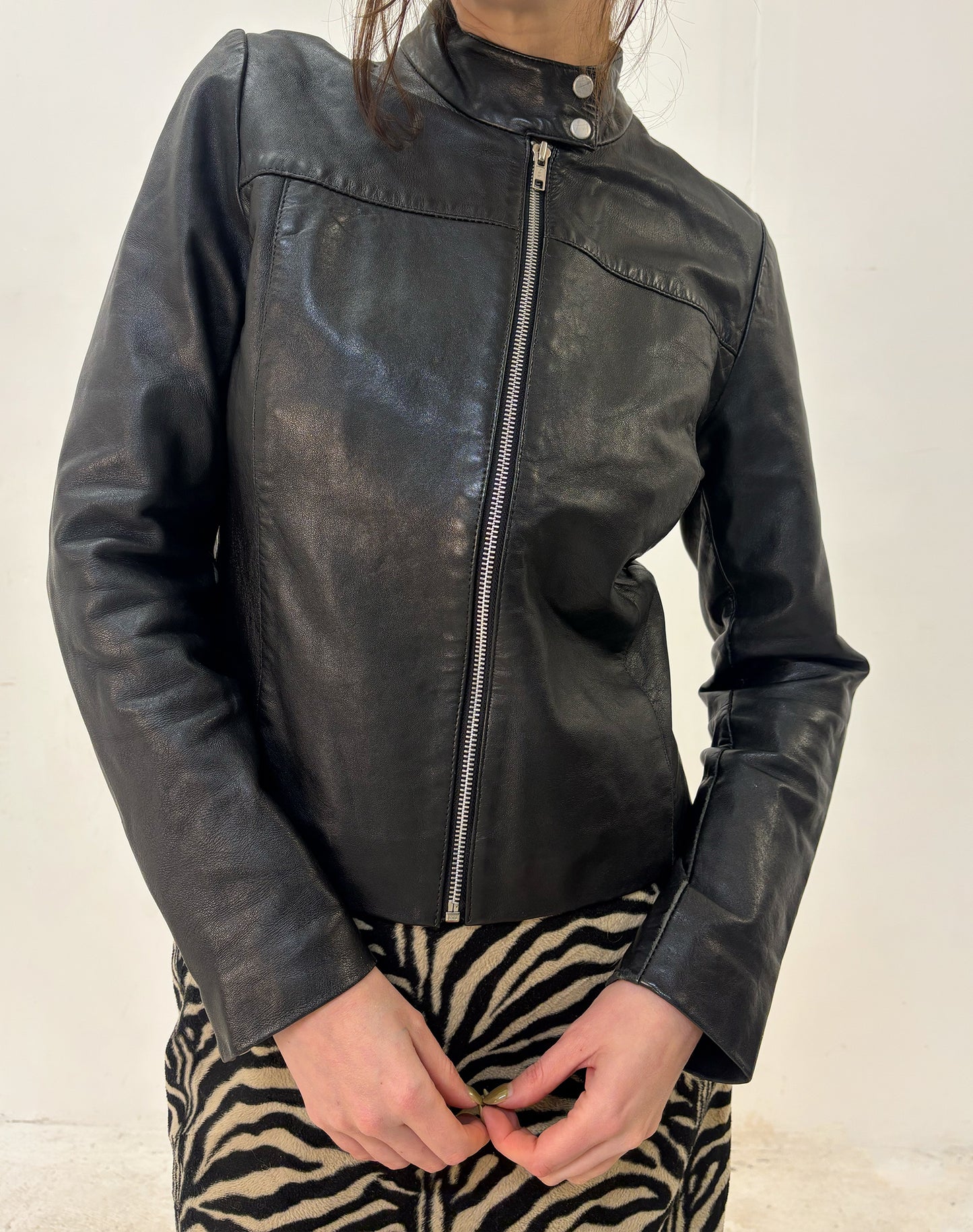 Vintage black leather jacket