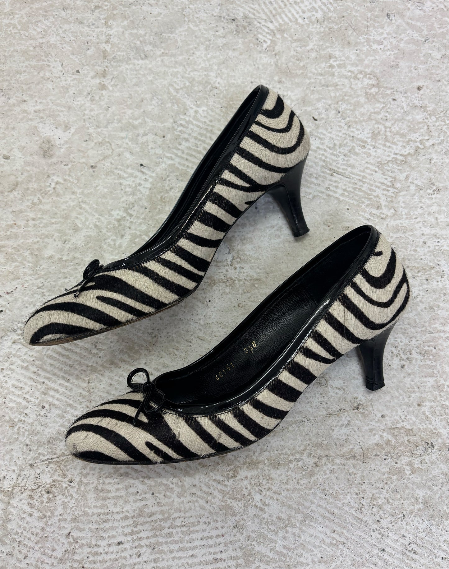 Vintage Zebra print kitten heels