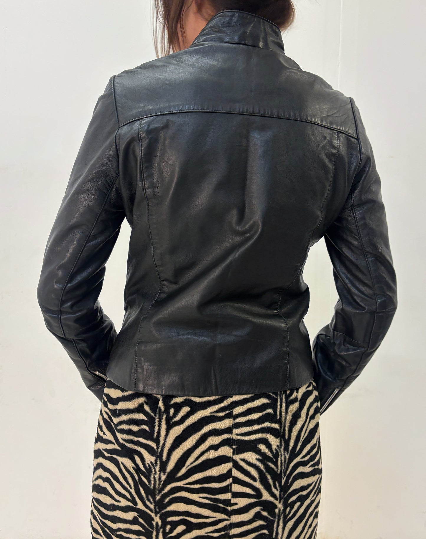 Vintage black leather jacket