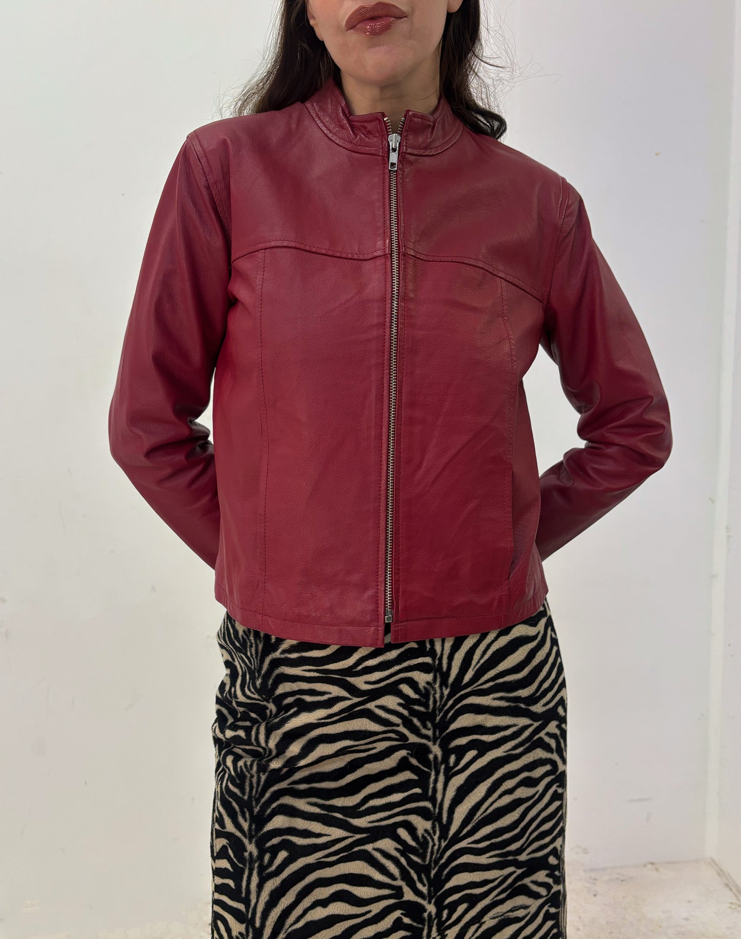 Vintage red leather jacket