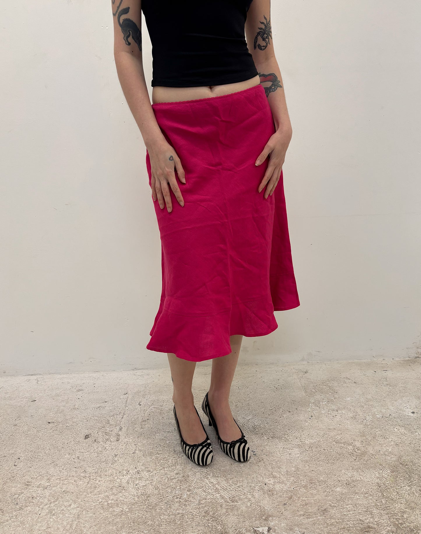 Vintage pink midi skirt