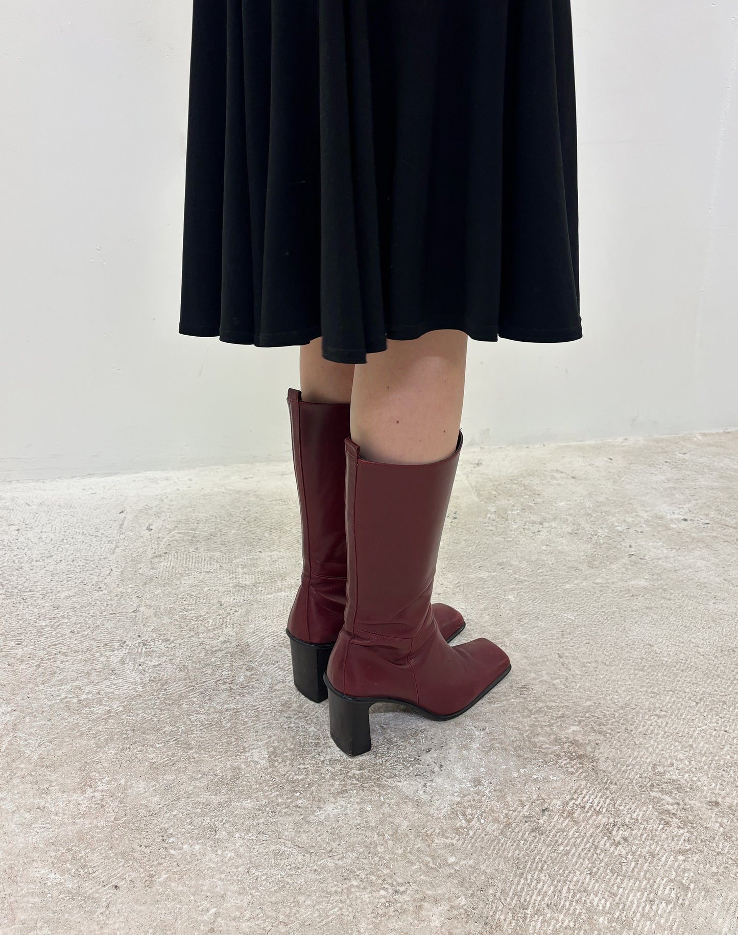 Vintage 90's deep red square toe boots
