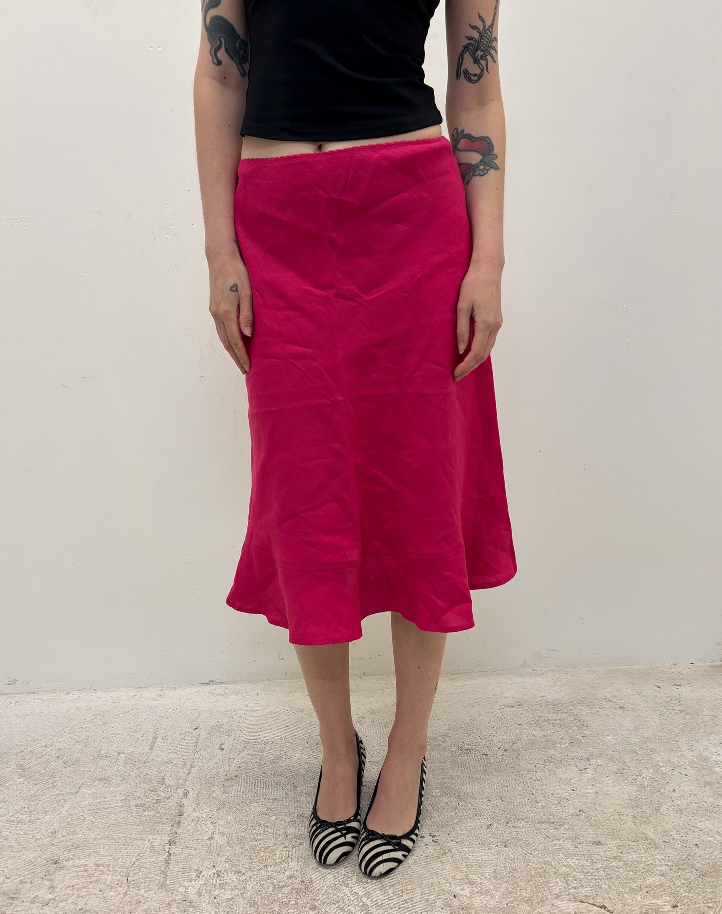 Vintage pink midi skirt