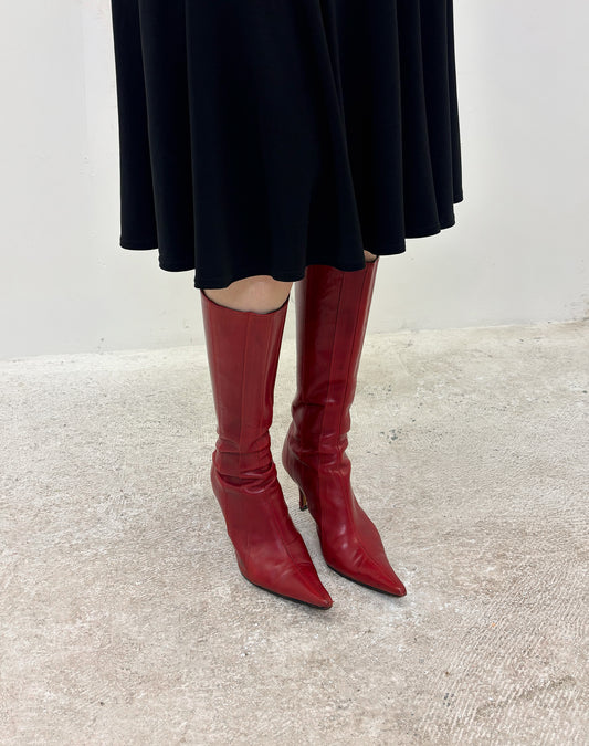 Vintage 90's red pointed boots