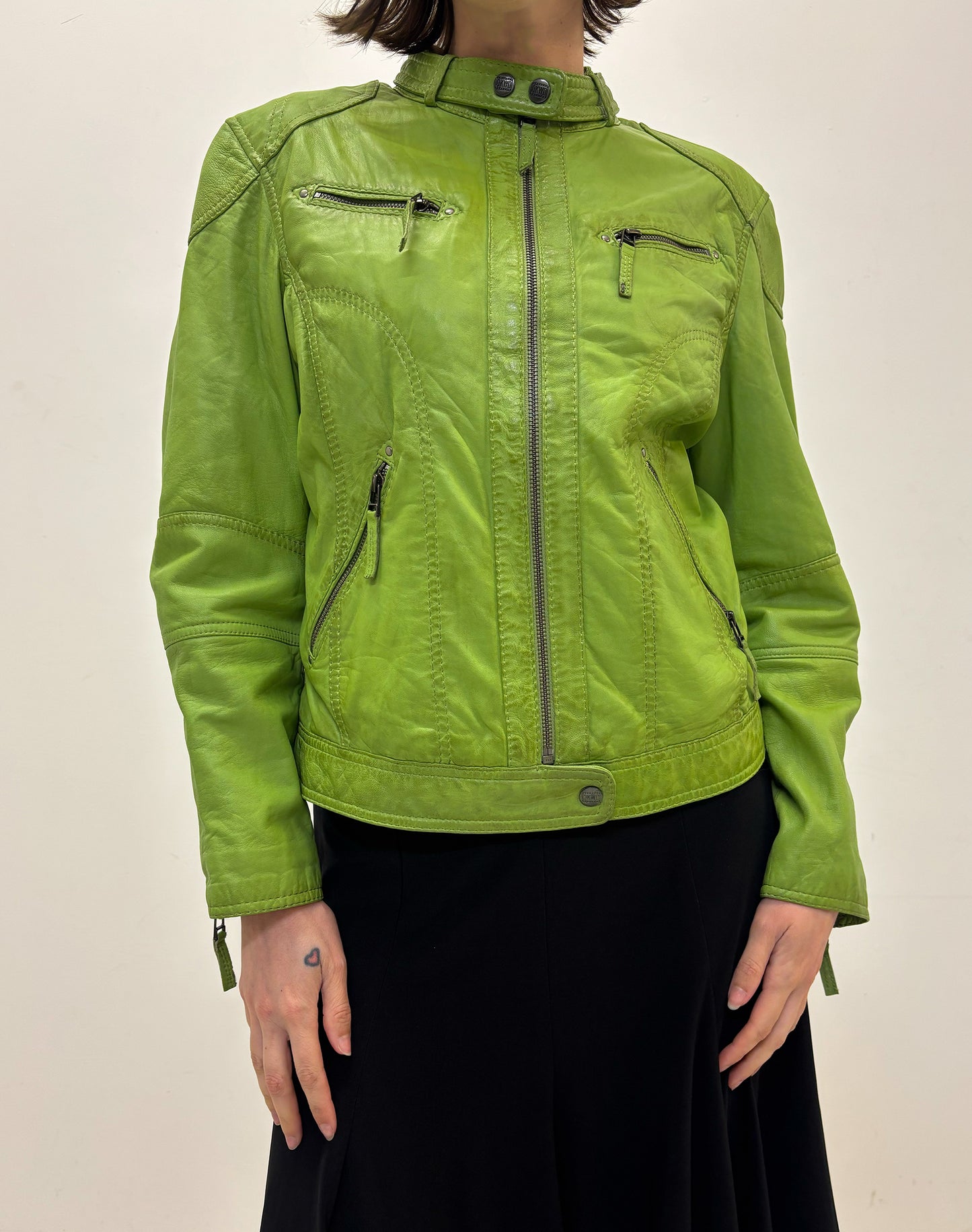 Vintage green leather jacket