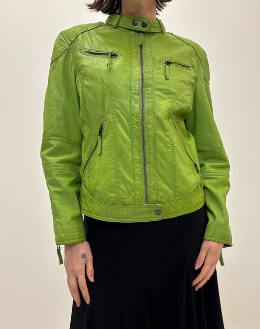 Vintage green leather jacket