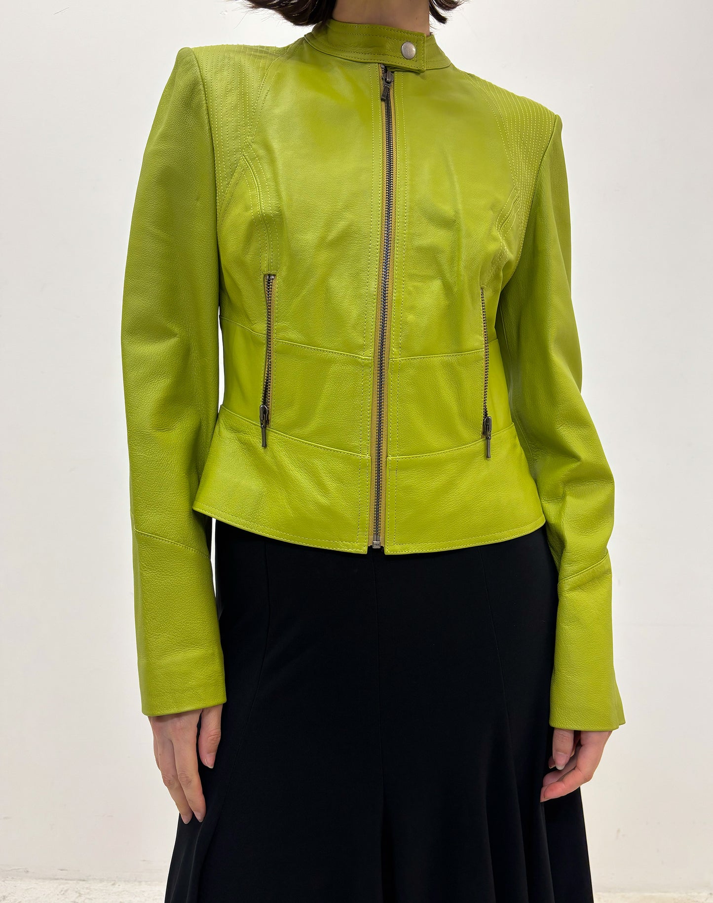 Vintage green leather jacket