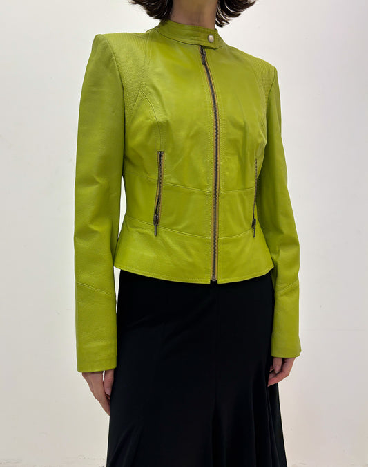 Vintage green leather jacket