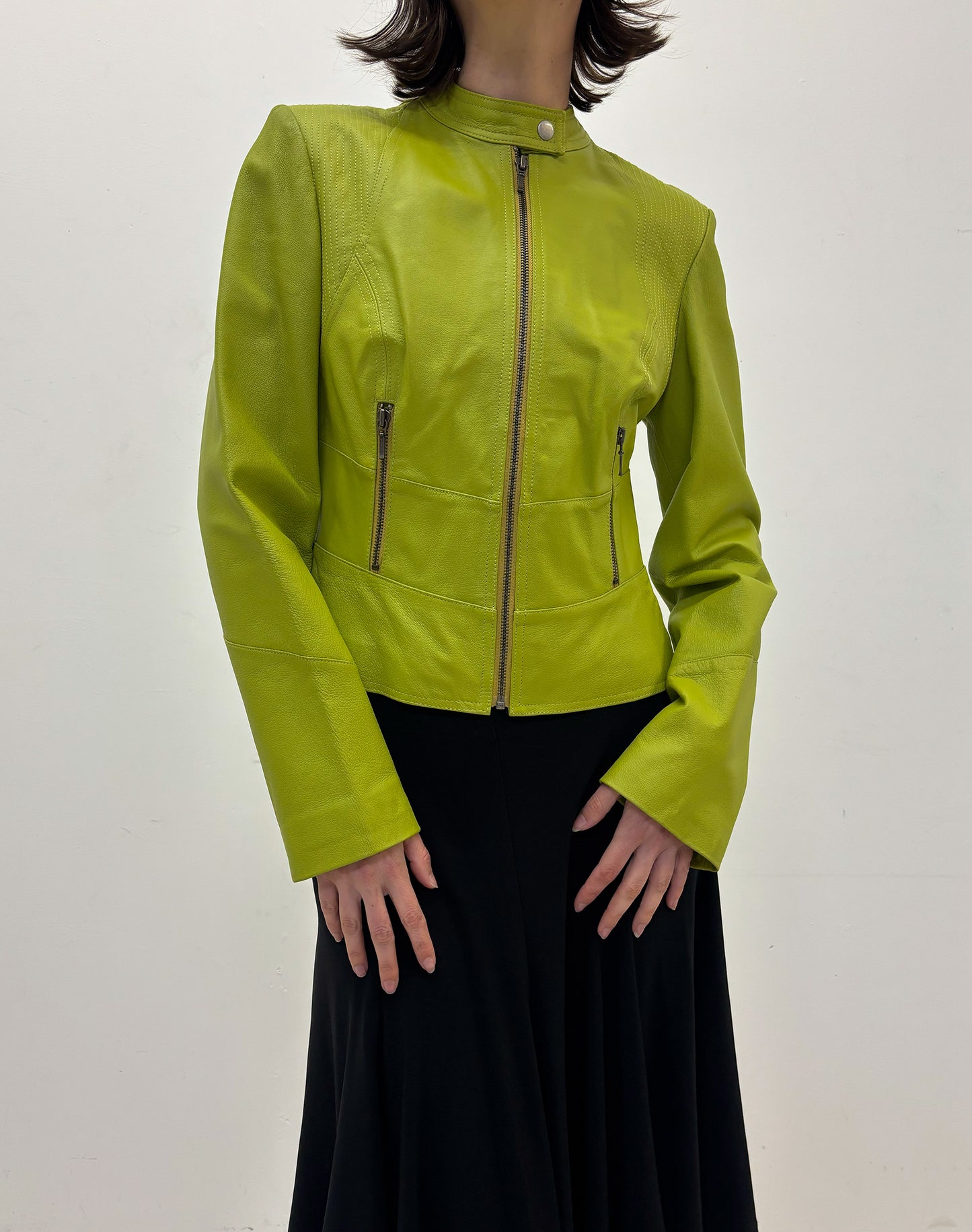 Vintage green leather jacket