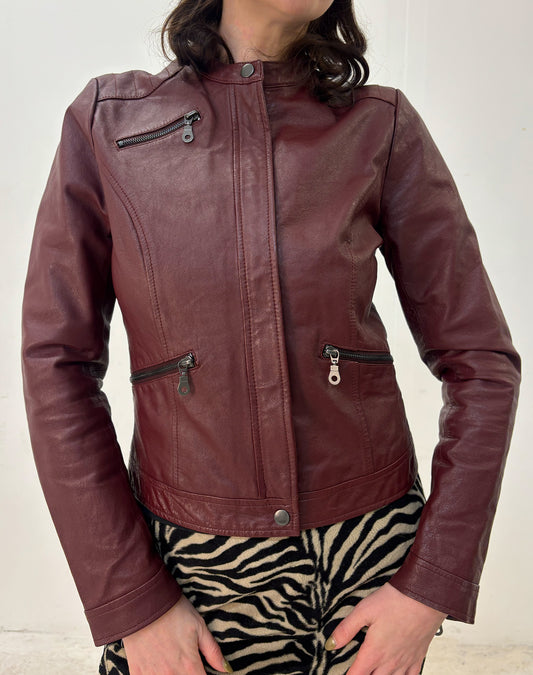 Vintage burgundy leather jacket