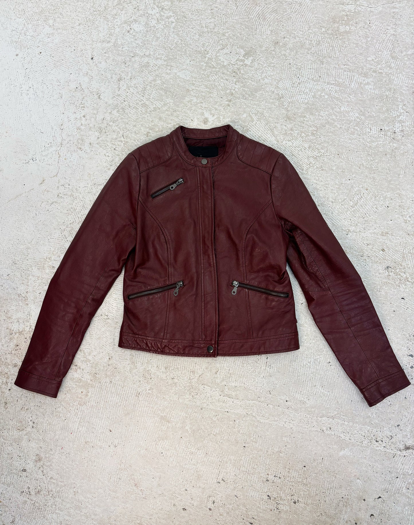 Vintage burgundy leather jacket
