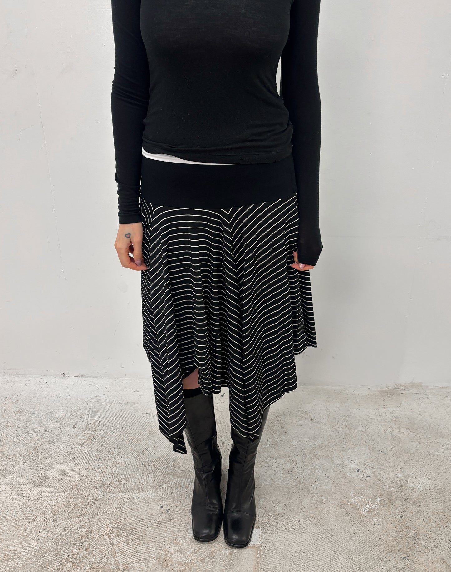 Vintage black waterfall skirt