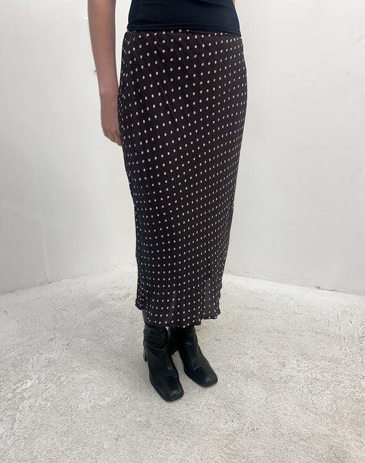 Vintage polka dot midi skirt