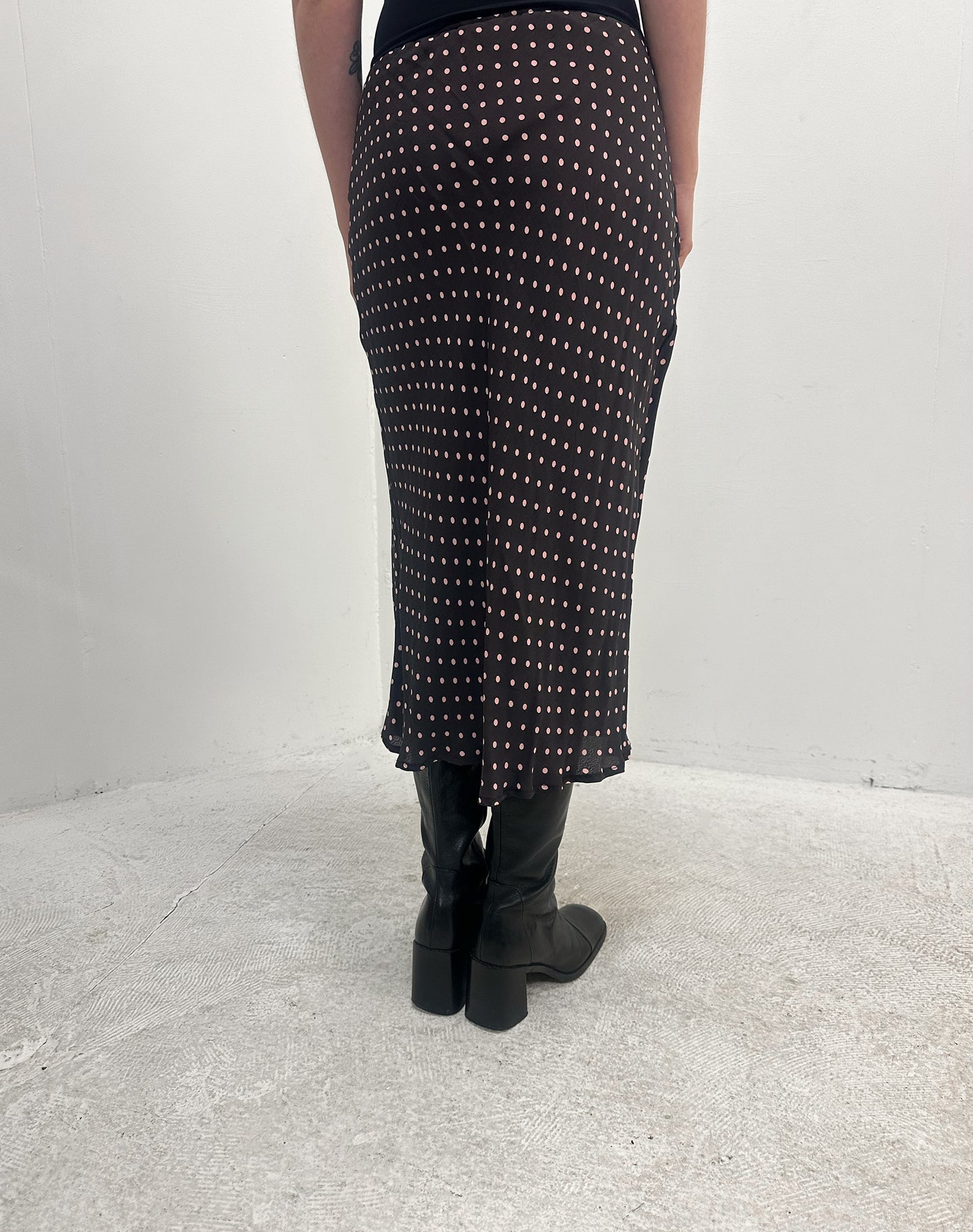 Vintage polka dot midi skirt
